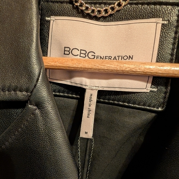 NWT BCBG Generation Black Leather Biker Jacket Size M - Picture 5 of 7